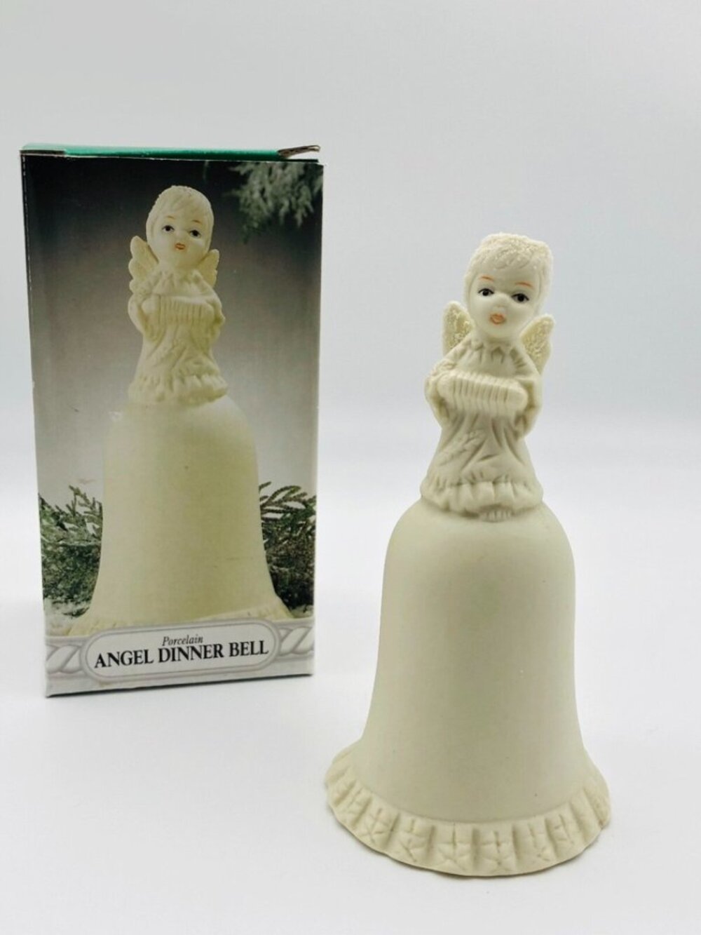 Home Trends White Angel 5.5" Porcelain Dinner Bell Christmas Holiday Decor New